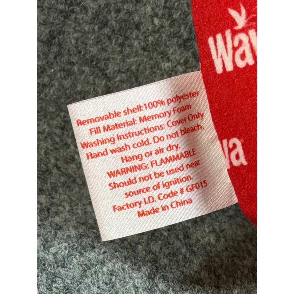 Wawa Big 6 Values Program Memory Foam Neck Travel Pillow Red Logo Print